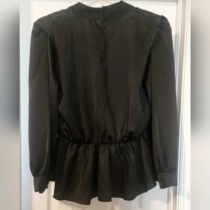 Boohoo Satin High Neck Peplum Blouse
